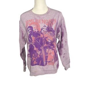 Jimi Hendrix Purple Tie Dye Crew Neck Graphic Band Sweatshirt Men’s Small